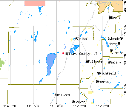 Millard County, UT map