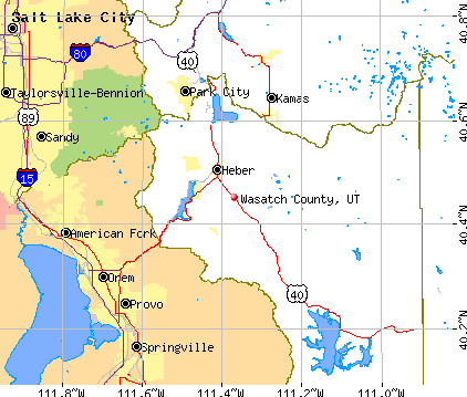 Wasatch County, UT map