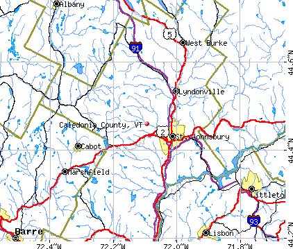 Caledonia County, VT map