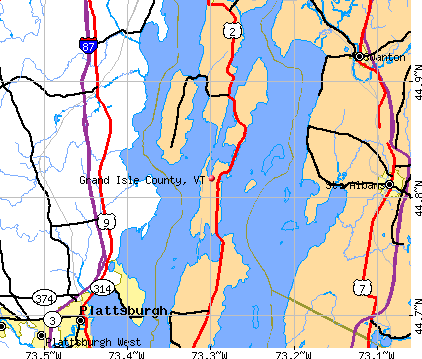 map of vermont. Grand Isle County, VT map