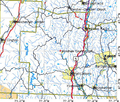 Windham County, VT map