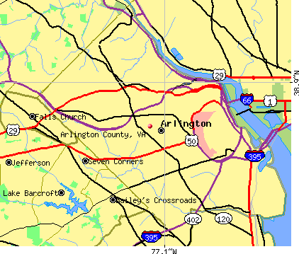 Arlington County, VA map