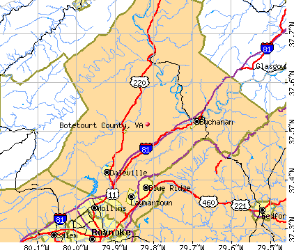 Botetourt County, VA map