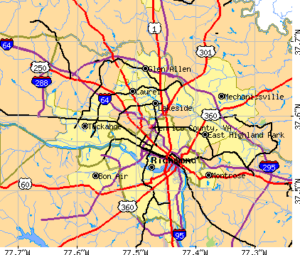 Henrico County, VA map