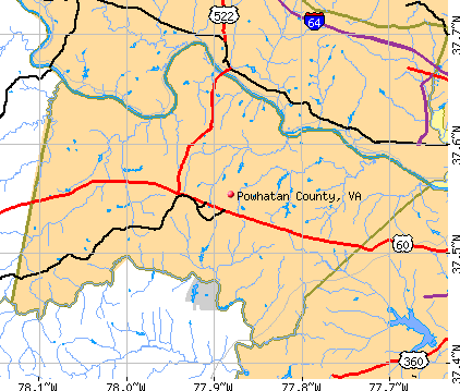 Powhatan County, VA map