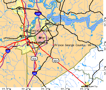 Prince George County, VA map