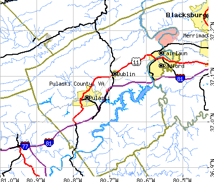 Pulaski County, VA map