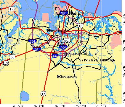 Chesapeake city, VA map