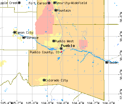 Pueblo County, CO map