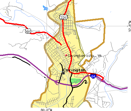 Covington city, VA map