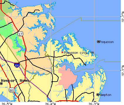 Poquoson city, VA map