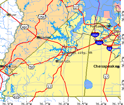 Suffolk city, VA map