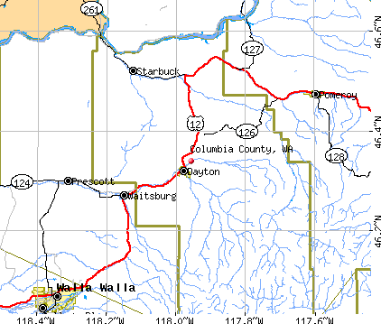 Columbia County, WA map