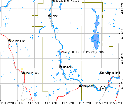 Pend Oreille County, WA map