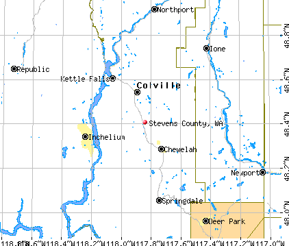 Stevens County, WA map