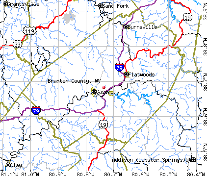 wv county map. Braxton County, WV map