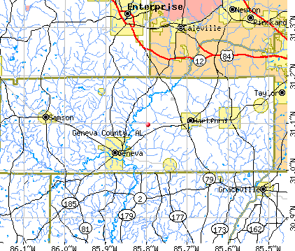 Geneva County, AL map