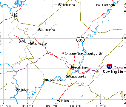 Greenbrier County, WV map