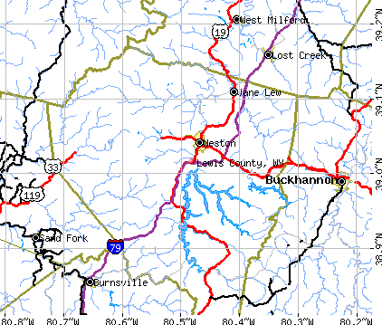 Lewis County, WV map