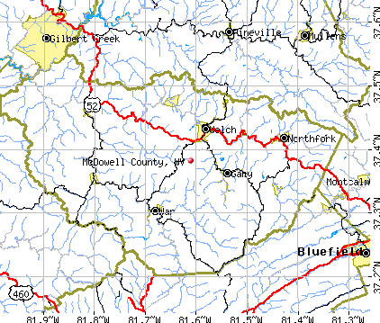 McDowell County, WV map