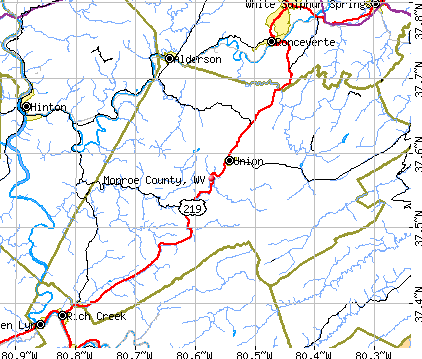 Monroe County, WV map