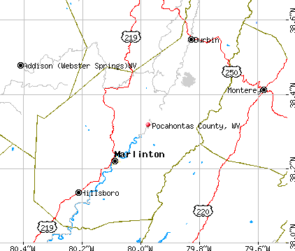 Pocahontas County, WV map