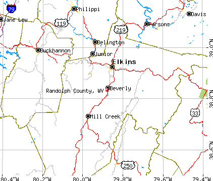 Randolph County, WV map