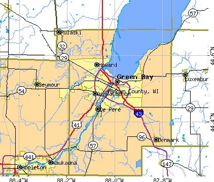 Brown County, WI map