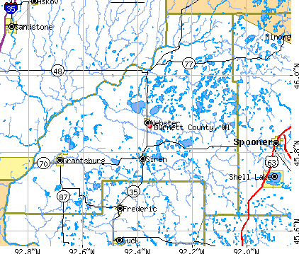 Burnett County, WI map