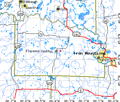 Florence County, WI map