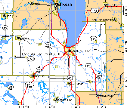Fond du Lac County, WI map