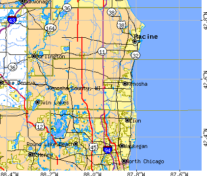 Kenosha County, WI map