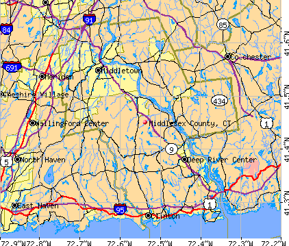 Middlesex County, CT map