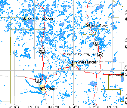 Oneida County, WI map