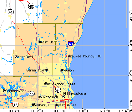 Ozaukee County, WI map