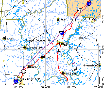 Greene County, AL map