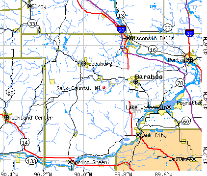 Sauk County, WI map