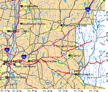 Tolland County, CT map