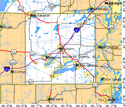 Walworth County, WI map