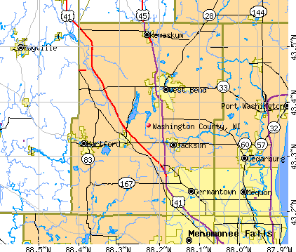 Washington County, WI map