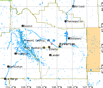 Fremont County, WY map