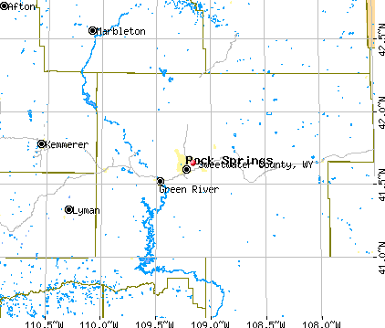 Sweetwater County, WY map