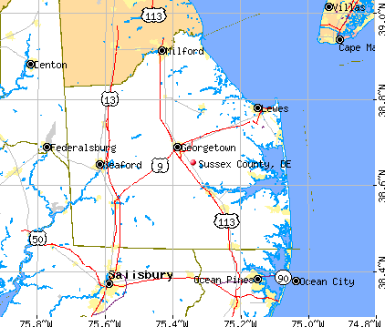 Sussex County, DE map