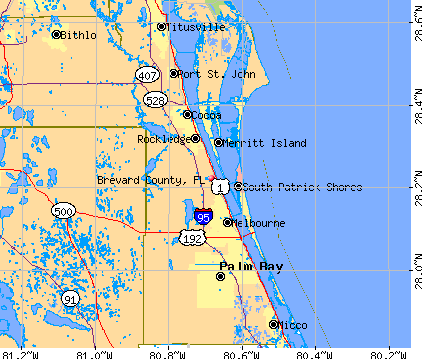 Brevard County, FL map