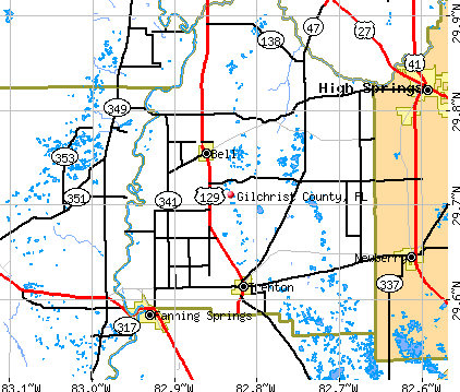 Gilchrist County, FL map