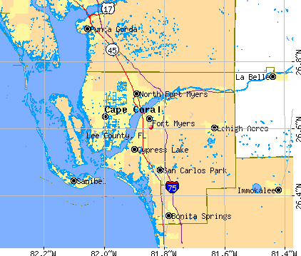 Lee County, FL map