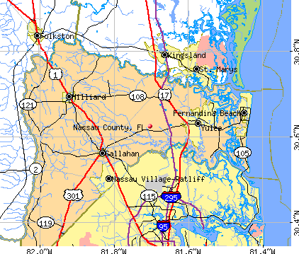 Nassau County, FL map