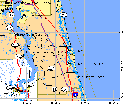 St. Johns County, FL map