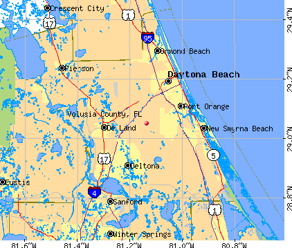 Volusia County, FL map