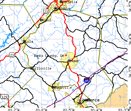 Banks County, GA map